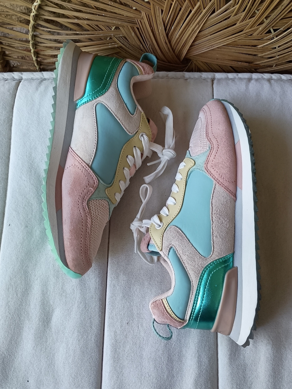 Hoff Women’s Pastel Colorblock Sneakers - Pink, Mint & Yellow_6 - Picture 6 of 7